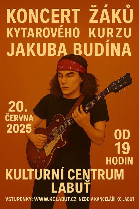 Závěrečný koncert žáků kytarového kurzu Jakuba Budína