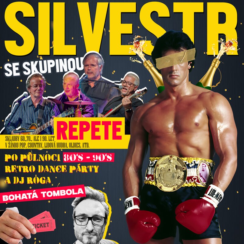 SILVESTR se skupinou REPETE & 80s - 90s RETRO DANCE PÁRTY